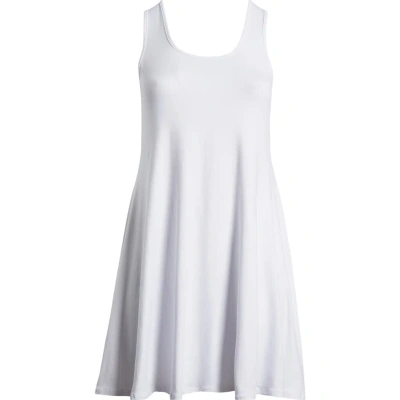 24seven Comfort Apparel Stretch Fit & Flare Dress In White