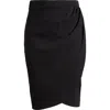 24seven Comfort Apparel Tulip Hem Wrap Skirt In Black