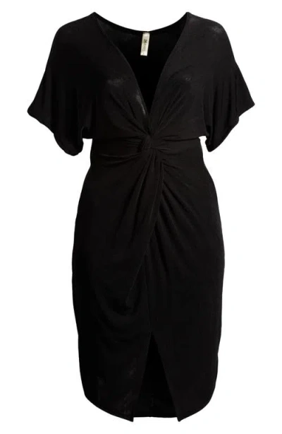 24SEVEN COMFORT APPAREL 24SEVEN COMFORT APPAREL TWIST FRONT VENT DRESS