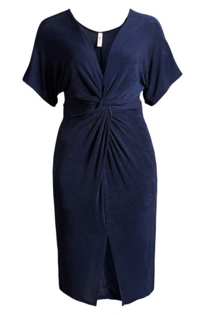 24SEVEN COMFORT APPAREL 24SEVEN COMFORT APPAREL TWIST FRONT VENT DRESS