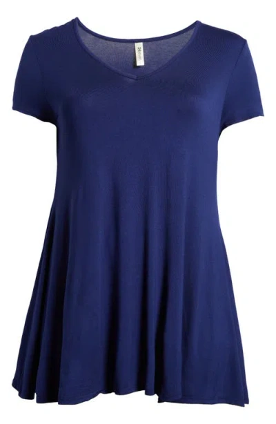 24SEVEN COMFORT APPAREL 24SEVEN COMFORT APPAREL V-NECK JERSEY SWING TOP