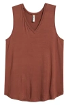24seven Comfort Apparel V-neck Jersey Tank In Cinnamon
