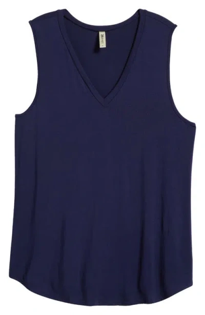 24seven Comfort Apparel V-neck Jersey Tank In Navy