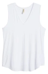 24seven Comfort Apparel V-neck Jersey Tank In White