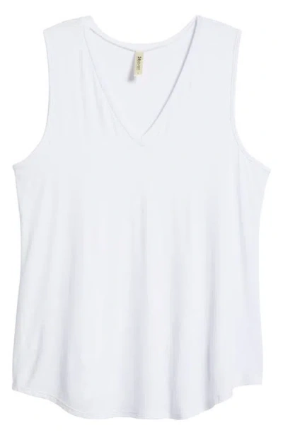 24seven Comfort Apparel V-neck Jersey Tank In White