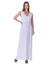 24seven Comfort Apparel V-neck Sleeveless Maxi Dress With Belt In White