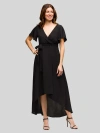 24seven Comfort Apparel V-neck Sleeveless Maxi Dress With Belt In Black
