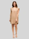 24seven Comfort Apparel Maternity V-neck Cap Sleeve Knee Length Pocket Dress In Neutral