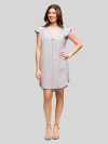 24seven Comfort Apparel Maternity V-neck Cap Sleeve Knee Length Pocket Dress In Gray