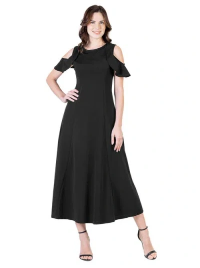 24SEVEN COMFORT APPAREL 24SEVEN COMFORT APPAREL V-NECK SLEEVELESS MAXI DRESS WITH BELT