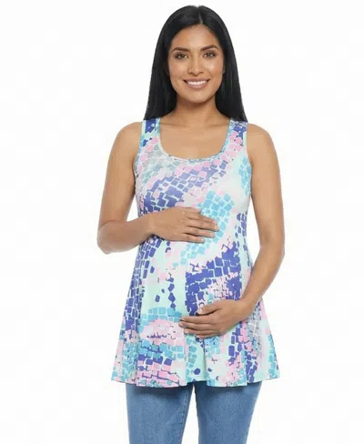 24seven Comfort Apparel Women's And Plus Size Matenity Tunic Tank Top In Multi