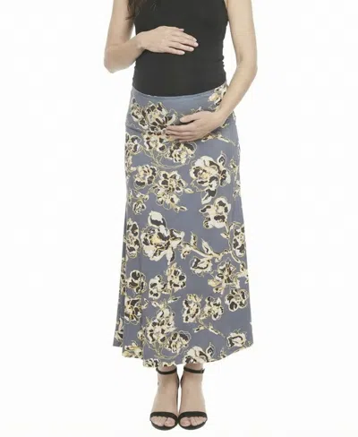 24seven Comfort Apparel Women's And Plus Size Maternity A-line Maxi Skirt In Multi