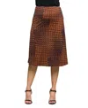 24seven Comfort Apparel Geometric Print Knee Length Skirt In Multi