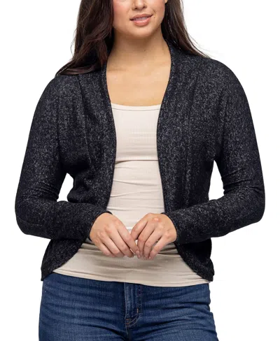 24seven Comfort Apparel Women's Single Button Front Long Sleeve Cardigan In Black