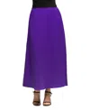 24seven Comfort Apparel Elastic Waist A-line Maxi Skirt In Purple