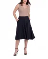 24seven Comfort Apparel Women's Foldover With Pockets Maxi Skirt In Black