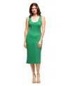 24seven Comfort Apparel Women's Fitted Sleeveless Side Slit Dress In Green