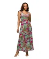 24seven Comfort Apparel Maternity Hot Pink Paisley Print Scoop Neck A-line Sleeveless Maxi Dress In Pink Multi