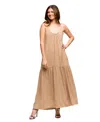 24seven Comfort Apparel Women's Lightweight Spaghetti Strap Pocket Maxi Dress