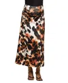 24seven Comfort Apparel Women's Animal Print Elastic Waist Midi Skirt In Multi