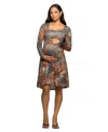 24seven Comfort Apparel Women's Maternity Fit And Flare Dress In Multi