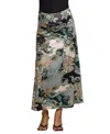 24seven Comfort Apparel Women's Maternity Maxi Skirt In Green