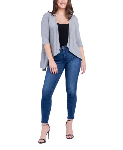 24SEVEN COMFORT APPAREL WOMEN'S OPEN FRONT ELBOW LENGTH SLEEVE CARDIGAN SWEATER
