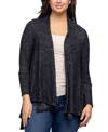 24seven Comfort Apparel Women's Open Front Long Sleeve High Low Cozy Cardigan In Black
