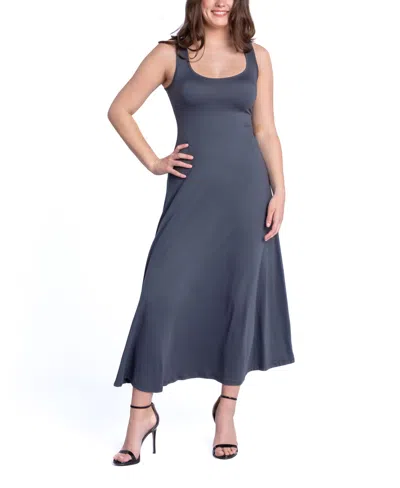24SEVEN COMFORT APPAREL WOMEN'S RELAXED SLEEVELESS TUNIC A-LINE LONG DRESS