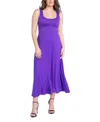 24seven Comfort Apparel Slim Fit A-line Sleeveless Maxi Dress In Purple