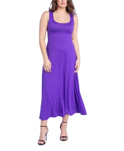 24SEVEN COMFORT APPAREL WOMEN'S RELAXED SLEEVELESS TUNIC A-LINE LONG DRESS