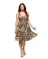 24seven Comfort Apparel Maternity Butterfly Print Sleeveless Knee Length Tank Swing Dress In Orange Mul
