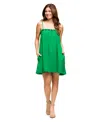 24seven Comfort Apparel Square Neck Spaghetti Strap Smocked Pocket Mini Dress In Green