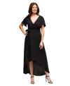24seven Comfort Apparel V-neck Sleeveless Maxi Dress With Belt