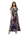 24seven Comfort Apparel Sleeveless V-neck Maxi Dress With Pocket Detail In Black Multi