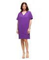 24seven Comfort Apparel V-neck Sleeveless Maxi Dress With Belt In Purple
