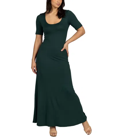 24seven Comfort Apparel Womens Casual Maxi Dress In Hunter