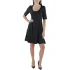 24seven Comfort Apparel Womens Crewneck Short T-shirt Dress In Black