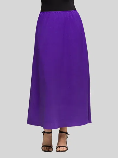 24seven Comfort Apparel Maternity Elastic Waist A Line Maxi Skirt In Purple