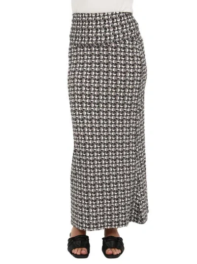 24seven Comfort Apparel Womens Essential Geometric Print Foldover Waist Maxi Skirt In Multi
