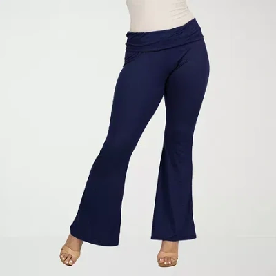 24seven Comfort Apparel Womens Flare Mid Rise Sweatpant In Blue