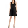 24seven Comfort Apparel Women's Sleeveless A-line Fit And Flare Skater Dress In Black