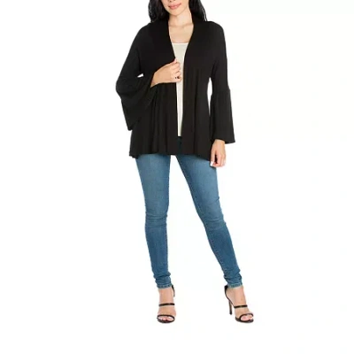 24seven Comfort Apparel Womens Lightweight Softshell Jacket In Black