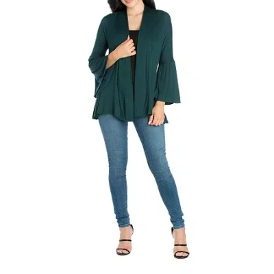 24seven Comfort Apparel Womens Lightweight Softshell Jacket In Green