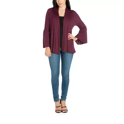24seven Comfort Apparel Womens Lightweight Softshell Jacket In Burgundy