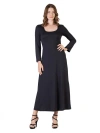 24seven Comfort Apparel Womens Long Sleeve Maxi Dress In Black