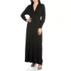 24seven Comfort Apparel Womens Long Sleeve Maxi Dress In Black