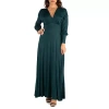 24seven Comfort Apparel Womens Long Sleeve Maxi Dress In Green