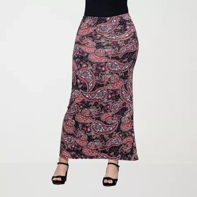 24seven Comfort Apparel Womens Maxi Skirt In Black