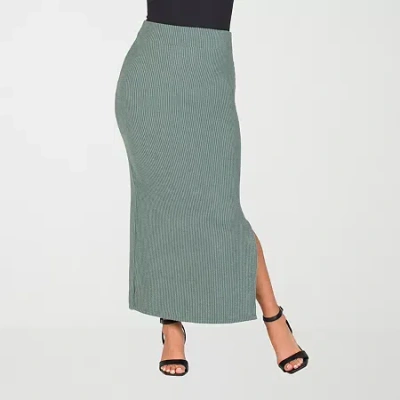 24seven Comfort Apparel Womens Maxi Skirt In Gray